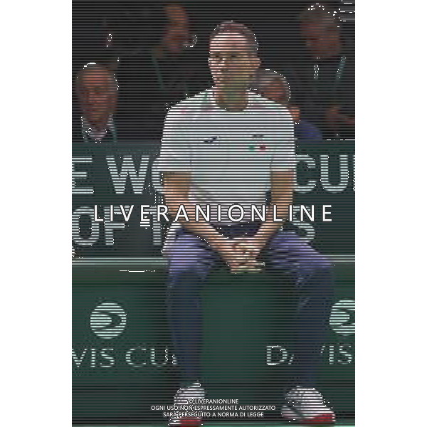 TVRCOR 19-11-2025 – 2025 Davis Cup Finals - Final Eight Bologna (BO) – SuperTennis Arena di BolognaFiere - Italia vs Austria nella foto capitano Filippo Volandri (ITA) FOTO ROBERTA CORRADIN-AG ALDO LIVERANI SAS