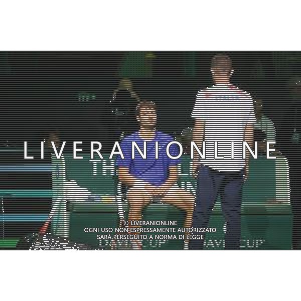 TVRCOR 19-11-2025 – 2025 Davis Cup Finals - Final Eight Bologna (BO) – SuperTennis Arena di BolognaFiere - Italia vs Austria nella foto Flavio Cobolli (ITA) e il capitano Filippo Volandri FOTO ROBERTA CORRADIN-AG ALDO LIVERANI SAS