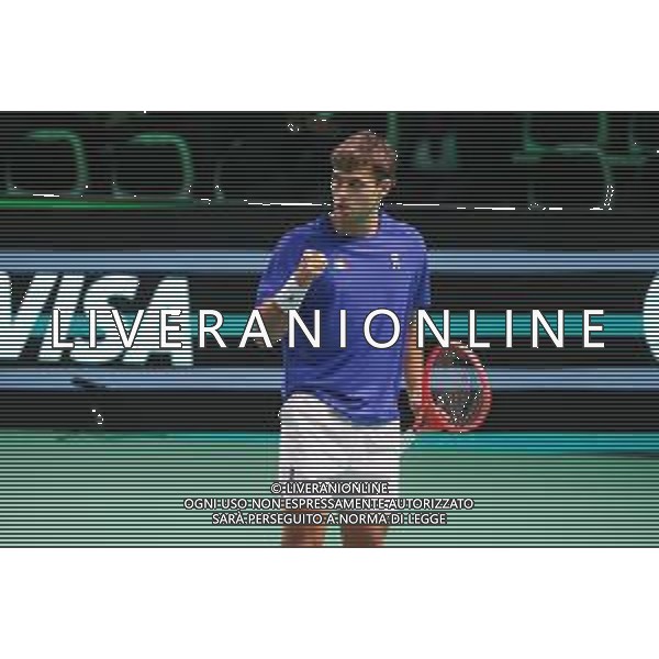 TVRCOR 19-11-2025 – 2025 Davis Cup Finals - Final Eight Bologna (BO) – SuperTennis Arena di BolognaFiere - Italia vs Austria nella foto esultanza Flavio Cobolli (ITA) FOTO ROBERTA CORRADIN-AG ALDO LIVERANI SAS
