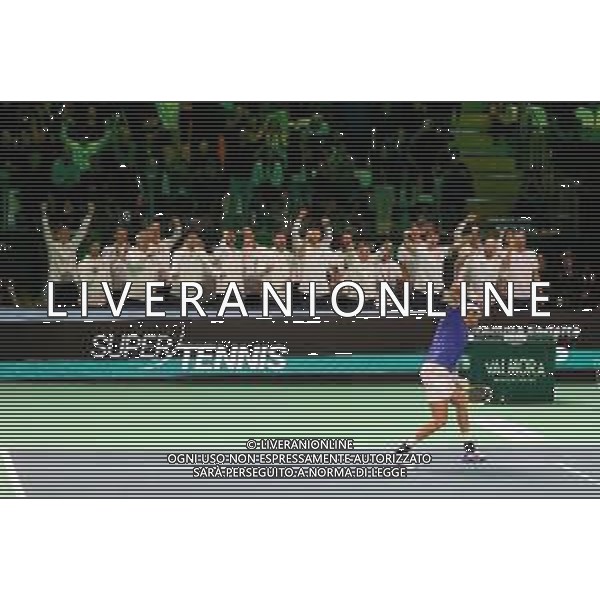 TVRCOR 19-11-2025 – 2025 Davis Cup Finals - Final Eight Bologna (BO) – SuperTennis Arena di BolognaFiere - Italia vs Austria nella foto esultanza Italia dopo la vittoria di Matteo Berrettini che porta l\'Italia in vantaggio FOTO ROBERTA CORRADIN-AG ALDO LIVERANI SAS