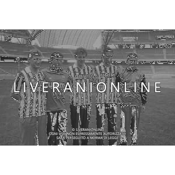 NEG- RETROSPETTIVA JUVENTUS CALCIO NELLA FOTO PRESENTAZIONE DEI NUOVI ACQUISTI: DINO BAGGIO, ANGELO PERUZZI, LAMBERTO PIOVANELLI, MASSIMO CARRERA E FABIO MARCHIORO NEL GIUGNO DELL’ANNO 1991 AG ALDO LIVERANI SAS
