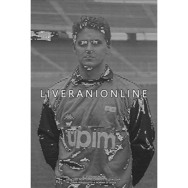 NEG- RETROSPETTIVA JUVENTUS CALCIO NELLA FOTO FABIO MARCHIORO PORTIERE ALLA SUA PRESENTAZIONE COME NUOVO ACQUISTO NEL GIUGNO NELL\'ANNO 1991 AG ALDO LIVERANI SAS