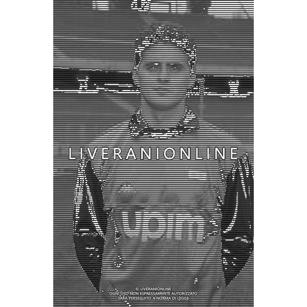 NEG- RETROSPETTIVA JUVENTUS CALCIO NELLA FOTO FABIO MARCHIORO PORTIERE ALLA SUA PRESENTAZIONE COME NUOVO ACQUISTO NEL GIUGNO NELL\'ANNO 1991 AG ALDO LIVERANI SAS