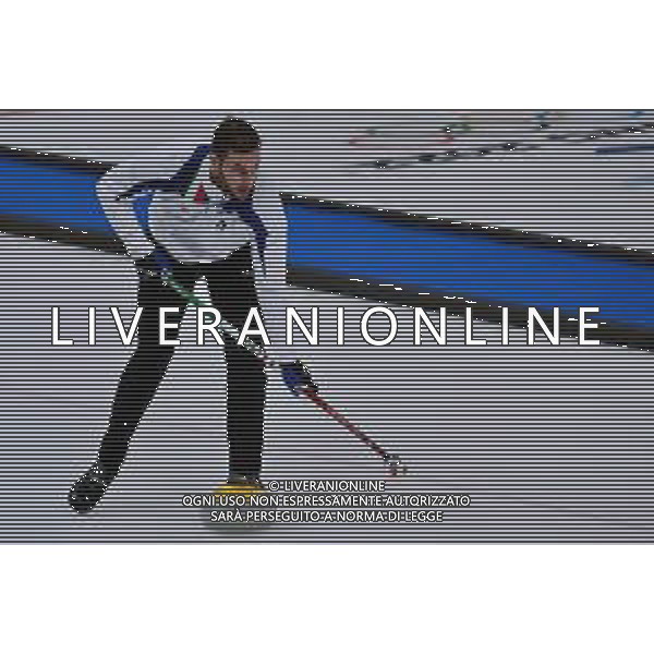 TVPG Olimpiadi invernali Bejing2022 nella foto Amos Mosaner nella finale olimpica Curling nel doppio misto 4/20-02-2022 Pechino (Cina) 4/20-02-2022 Pechino (Cina) foto pasquale golia-ag aldo liverani sas