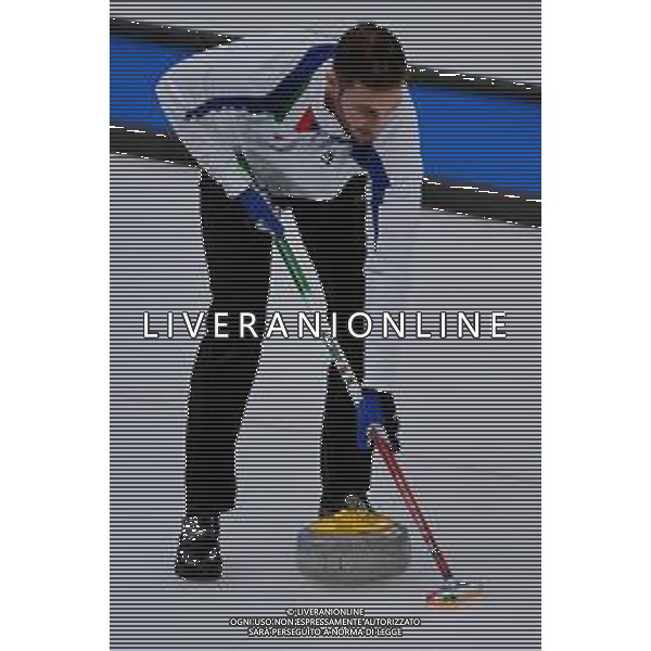 TVPG Olimpiadi invernali Bejing2022 nella foto Amos Mosaner nella finale olimpica Curling nel doppio misto 4/20-02-2022 Pechino (Cina) 4/20-02-2022 Pechino (Cina) foto pasquale golia-ag aldo liverani sas