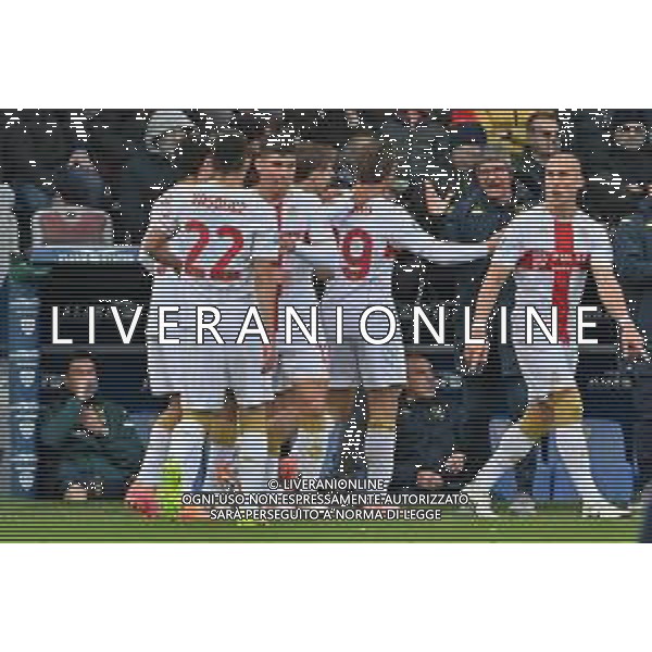 22-11-2025. Cagliari calcio-Genoa F.C: calcio, 12° giornta serie A 2025/2026, campionato calcio Italia, stadio Unipol Domus Cagliari. Foto Salvatore Moi/Agenzia Aldo Liverani s.as. Nella foto: Gol Genoa in trasferta contro Cagliari allo stadio Unipol Domus. Segna: Vitinha Genoa ©MOI SALVATORE - AGENZIA ALDO LIVERANI SAS