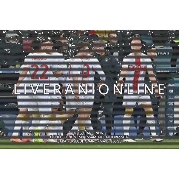 22-11-2025. Cagliari calcio-Genoa F.C: calcio, 12° giornta serie A 2025/2026, campionato calcio Italia, stadio Unipol Domus Cagliari. Foto Salvatore Moi/Agenzia Aldo Liverani s.as. Nella foto: Gol Genoa in trasferta contro Cagliari allo stadio Unipol Domus. Segna: Vitinha Genoa ©MOI SALVATORE - AGENZIA ALDO LIVERANI SAS