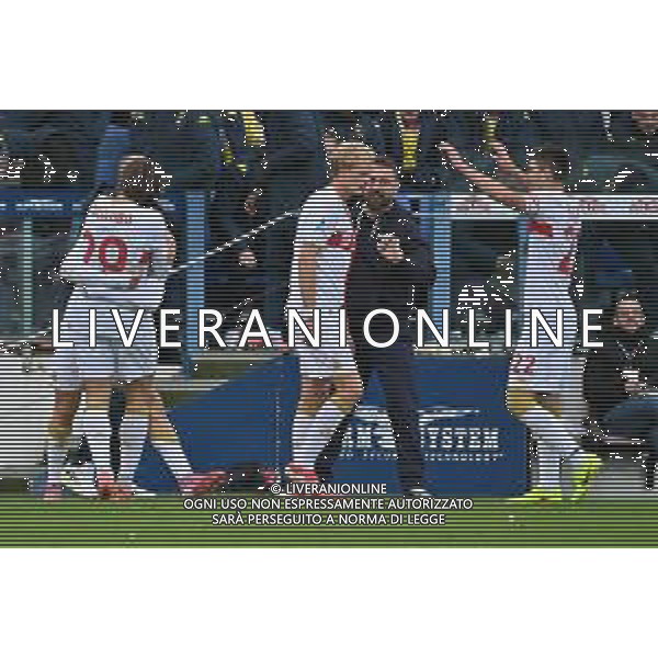 22-11-2025. Cagliari calcio-Genoa F.C: calcio, 12° giornta serie A 2025/2026, campionato calcio Italia, stadio Unipol Domus Cagliari. Foto Salvatore Moi/Agenzia Aldo Liverani s.as. Nella foto: Gol Genoa in trasferta contro Cagliari allo stadio Unipol Domus. Segna: Vitinha Genoa ©MOI SALVATORE - AGENZIA ALDO LIVERANI SAS