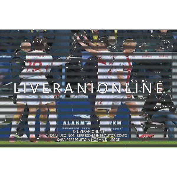 22-11-2025. Cagliari calcio-Genoa F.C: calcio, 12° giornta serie A 2025/2026, campionato calcio Italia, stadio Unipol Domus Cagliari. Foto Salvatore Moi/Agenzia Aldo Liverani s.as. Nella foto: Gol Genoa in trasferta contro Cagliari allo stadio Unipol Domus. Segna: Vitinha Genoa ©MOI SALVATORE - AGENZIA ALDO LIVERANI SAS