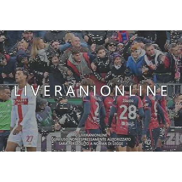 22-11-2025. Cagliari calcio-Genoa F.C: calcio, 12° giornta serie A 2025/2026, campionato calcio Italia, stadio Unipol Domus Cagliari. Foto Salvatore Moi/Agenzia Aldo Liverani s.as. Nella foto: Gol Cagliari in casa allo stadio Unipol Domus contro Sassuolo. Segna: Gennaro Borrelli Cagliari ©MOI SALVATORE - AGENZIA ALDO LIVERANI SAS