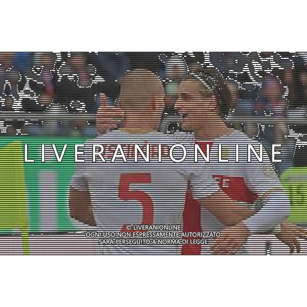 22-11-2025. Cagliari calcio-Genoa F.C: calcio, 12° giornta serie A 2025/2026, campionato calcio Italia, stadio Unipol Domus Cagliari. Foto Salvatore Moi/Agenzia Aldo Liverani s.as. Nella foto: Gol Genoa in trasferta contro Cagliari allo stadio Unipol Domus. Segna: Leo Ostigard Genoa ©MOI SALVATORE - AGENZIA ALDO LIVERANI SAS