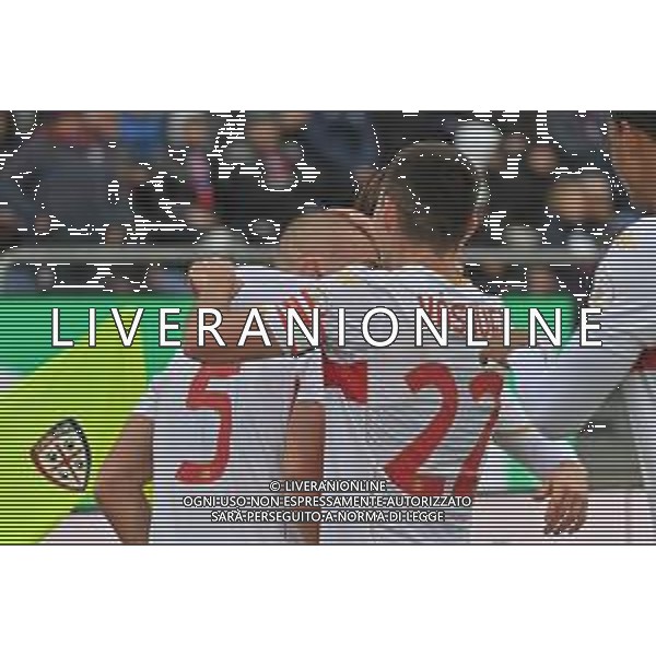 22-11-2025. Cagliari calcio-Genoa F.C: calcio, 12° giornta serie A 2025/2026, campionato calcio Italia, stadio Unipol Domus Cagliari. Foto Salvatore Moi/Agenzia Aldo Liverani s.as. Nella foto: Gol Genoa in trasferta contro Cagliari allo stadio Unipol Domus. Segna: Leo Ostigard Genoa ©MOI SALVATORE - AGENZIA ALDO LIVERANI SAS