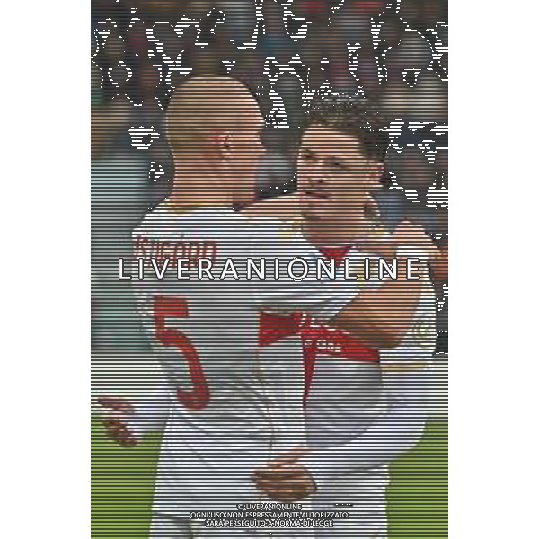 22-11-2025. Cagliari calcio-Genoa F.C: calcio, 12° giornta serie A 2025/2026, campionato calcio Italia, stadio Unipol Domus Cagliari. Foto Salvatore Moi/Agenzia Aldo Liverani s.as. Nella foto: Gol Genoa in trasferta contro Cagliari allo stadio Unipol Domus. Segna: Leo Ostigard Genoa ©MOI SALVATORE - AGENZIA ALDO LIVERANI SAS