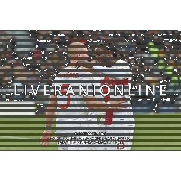 22-11-2025. Cagliari calcio-Genoa F.C: calcio, 12° giornta serie A 2025/2026, campionato calcio Italia, stadio Unipol Domus Cagliari. Foto Salvatore Moi/Agenzia Aldo Liverani s.as. Nella foto: Gol Genoa in trasferta contro Cagliari allo stadio Unipol Domus. Segna: Leo Ostigard Genoa ©MOI SALVATORE - AGENZIA ALDO LIVERANI SAS