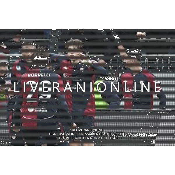 22-11-2025. Cagliari calcio-Genoa F.C: calcio, 12° giornta serie A 2025/2026, campionato calcio Italia, stadio Unipol Domus Cagliari. Foto Salvatore Moi/Agenzia Aldo Liverani s.as. Nella foto: Gol Cagliari in casa allo stadio Unipol Domus contro Genoa. Segna: Sebastiano Esposito Cagliari ©MOI SALVATORE - AGENZIA ALDO LIVERANI SAS