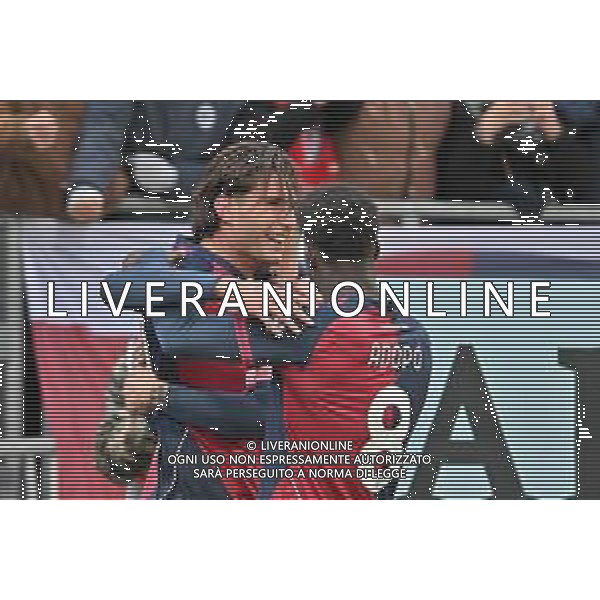 22-11-2025. Cagliari calcio-Genoa F.C: calcio, 12° giornta serie A 2025/2026, campionato calcio Italia, stadio Unipol Domus Cagliari. Foto Salvatore Moi/Agenzia Aldo Liverani s.as. Nella foto: Gol Cagliari in casa allo stadio Unipol Domus contro Genoa. Segna: Gennaro Borrelli Cagliari ©MOI SALVATORE - AGENZIA ALDO LIVERANI SAS