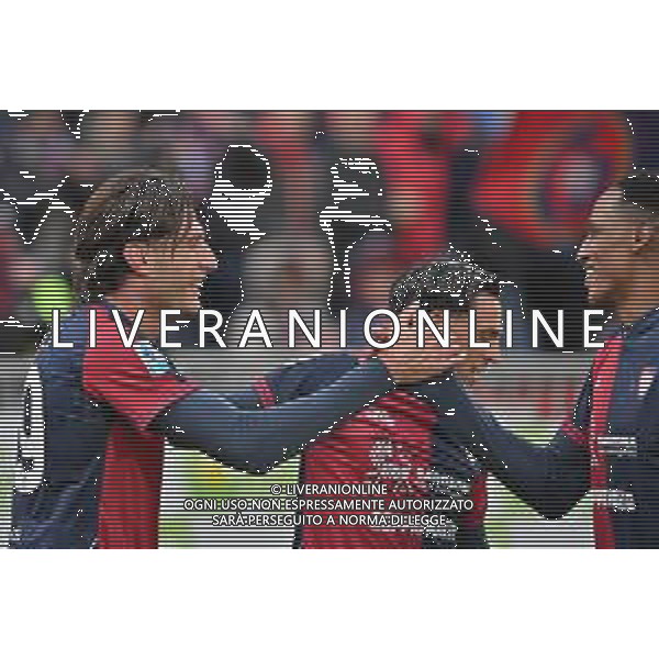 22-11-2025. Cagliari calcio-Genoa F.C: calcio, 12° giornta serie A 2025/2026, campionato calcio Italia, stadio Unipol Domus Cagliari. Foto Salvatore Moi/Agenzia Aldo Liverani s.as. Nella foto: Gol Cagliari in casa allo stadio Unipol Domus contro Genoa. Segna: Gennaro Borrelli Cagliari ©MOI SALVATORE - AGENZIA ALDO LIVERANI SAS