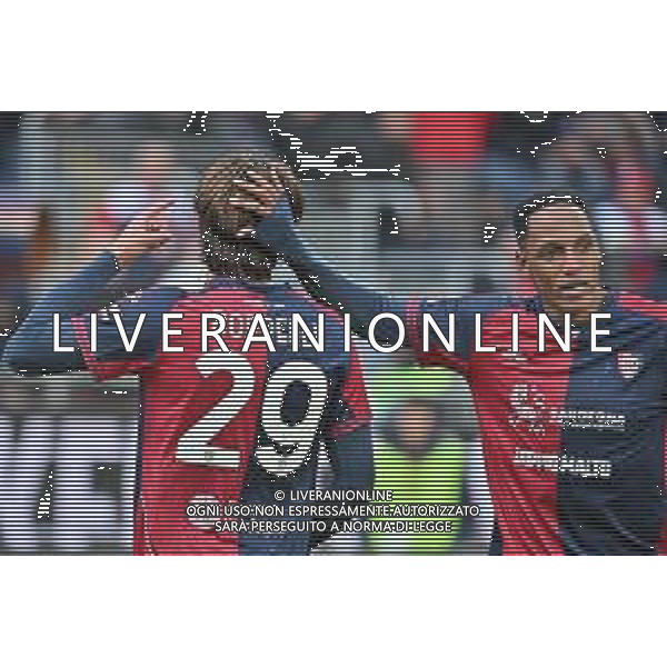 22-11-2025. Cagliari calcio-Genoa F.C: calcio, 12° giornta serie A 2025/2026, campionato calcio Italia, stadio Unipol Domus Cagliari. Foto Salvatore Moi/Agenzia Aldo Liverani s.as. Nella foto: Gol Cagliari in casa allo stadio Unipol Domus contro Genoa. Segna: Gennaro Borrelli Cagliari ©MOI SALVATORE - AGENZIA ALDO LIVERANI SAS