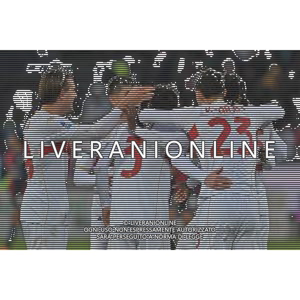 22-11-2025. Cagliari calcio-Genoa F.C: calcio, 12° giornta serie A 2025/2026, campionato calcio Italia, stadio Unipol Domus Cagliari. Foto Salvatore Moi/Agenzia Aldo Liverani s.as. Nella foto: Gol Cagliari in casa allo stadio Unipol Domus contro Genoa. Segna: Aaron Martin Genoa ©MOI SALVATORE - AGENZIA ALDO LIVERANI SAS