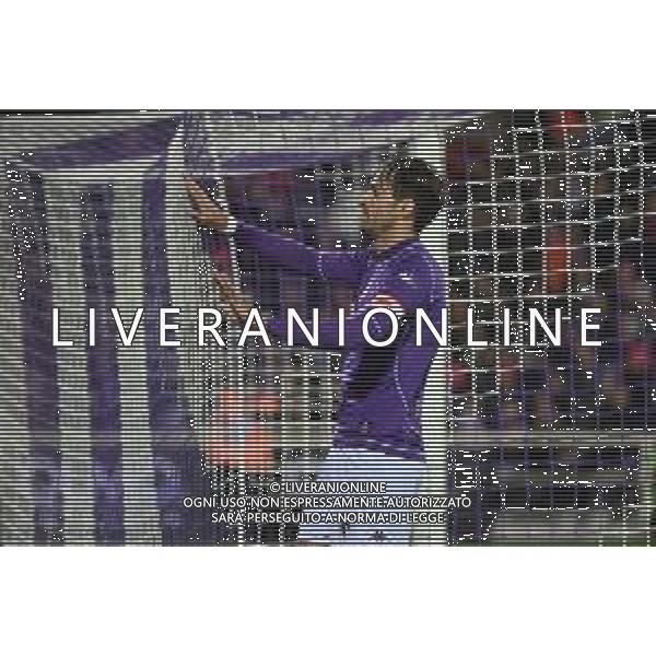 TVRG Fiorentina vs Juventus nella foto Luca Ranieri (Fiorentina) cerca di fermare i cori offensivi dei tifosi Fiorentina Firenze 22-11-2025 Stadio Artemio Franchi Fiorentina vs Juventus Campionato Serie A Enilive - 12a giornata foto Roberto Garavaglia/Agenzia Aldo Liverani sas