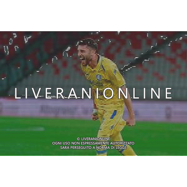 TVEM November 22, 2025 Bari, Italy - SSC Bari vs Frosinone Calcio - Italian Soccer Serie B 2025/2026 - San Nicola Stadium. In the pic: Farès Ghedjemis of Frosinone Calcio celebrates after scoring a goal ©TVEM Emmanuele Mastrodonato - AGENZIA ALDO LIVERANI SAS
