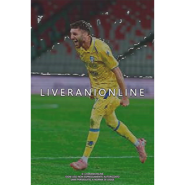 TVEM November 22, 2025 Bari, Italy - SSC Bari vs Frosinone Calcio - Italian Soccer Serie B 2025/2026 - San Nicola Stadium. In the pic: Farès Ghedjemis of Frosinone Calcio celebrates after scoring a goal ©TVEM Emmanuele Mastrodonato - AGENZIA ALDO LIVERANI SAS