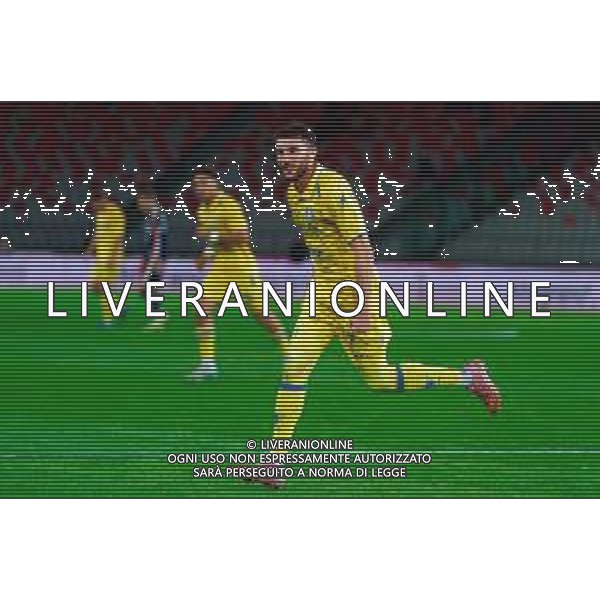 TVEM November 22, 2025 Bari, Italy - SSC Bari vs Frosinone Calcio - Italian Soccer Serie B 2025/2026 - San Nicola Stadium. In the pic: Farès Ghedjemis of Frosinone Calcio celebrates after scoring a goal ©TVEM Emmanuele Mastrodonato - AGENZIA ALDO LIVERANI SAS