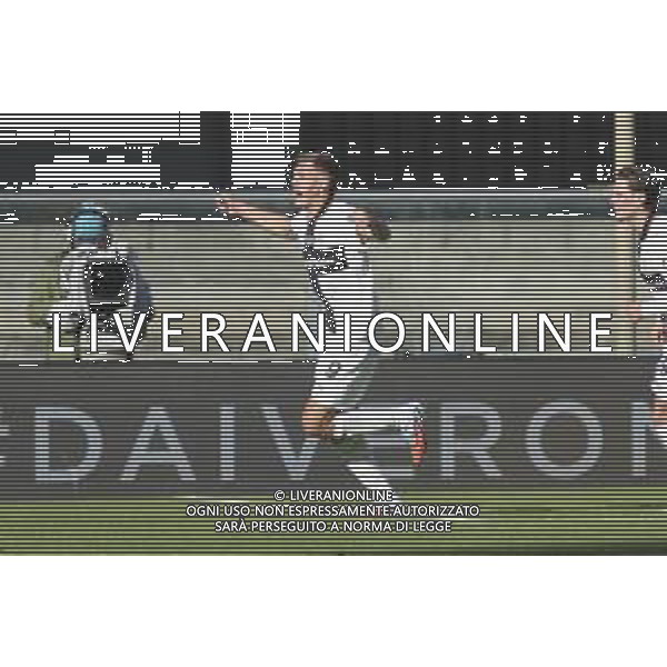Matteo Pellegrino of Parma AC celebrates after scoring during Hellas Verona FC vs Parma Calcio FC, 12° Serie A Enilive 2025-26 game at Marcantonio Bentegodi stadium in Verona (VR), Italy, on November 23, 2025. (Photo by Davide Casentini) AG ALDO LIVERANI SAS