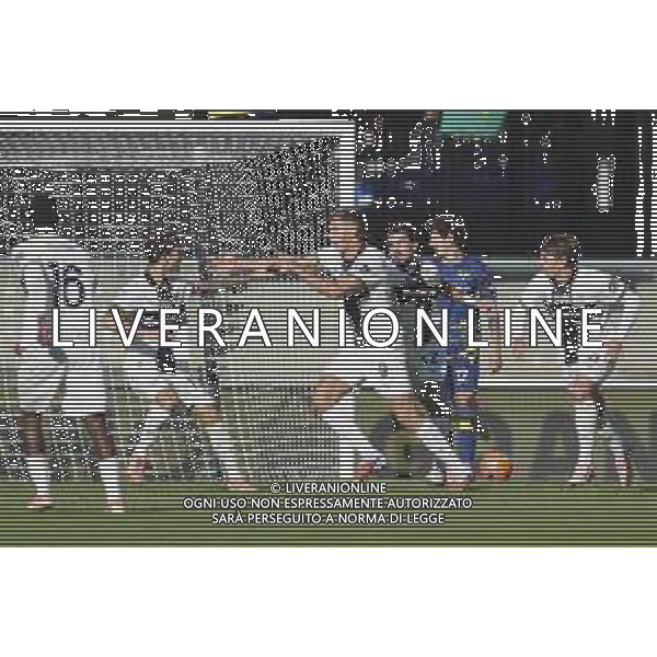 Matteo Pellegrino of Parma AC celebrates after scoring during Hellas Verona FC vs Parma Calcio FC, 12° Serie A Enilive 2025-26 game at Marcantonio Bentegodi stadium in Verona (VR), Italy, on November 23, 2025. (Photo by Davide Casentini) AG ALDO LIVERANI SAS