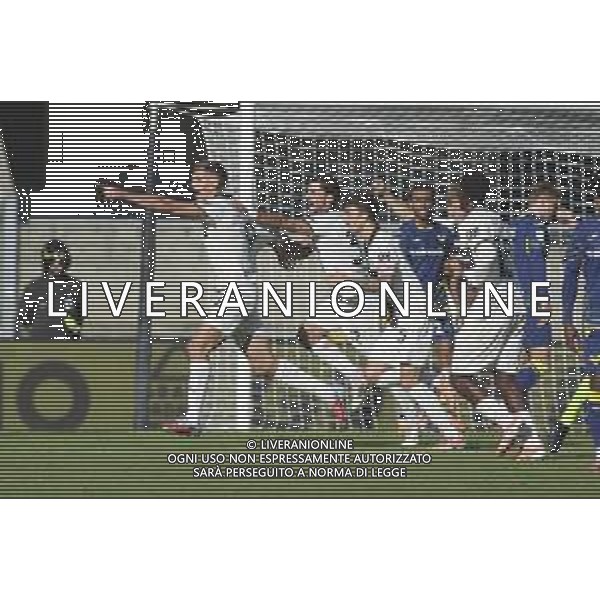 Matteo Pellegrino of Parma AC celebrates after scoring during Hellas Verona FC vs Parma Calcio FC, 12° Serie A Enilive 2025-26 game at Marcantonio Bentegodi stadium in Verona (VR), Italy, on November 23, 2025. (Photo by Davide Casentini) AG ALDO LIVERANI SAS