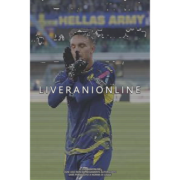 Giovane Santana do Nascimiento of Hellas Verona FC celebrates after scoring during Hellas Verona FC vs Parma Calcio FC, 12° Serie A Enilive 2025-26 game at Marcantonio Bentegodi stadium in Verona (VR), Italy, on November 23, 2025. (Photo by Davide Casentini) AG ALDO LIVERANI SAS