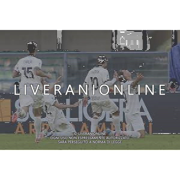 Matteo Pellegrino of Parma AC celebrates after scoring second goal during Hellas Verona FC vs Parma Calcio FC, 12° Serie A Enilive 2025-26 game at Marcantonio Bentegodi stadium in Verona (VR), Italy, on November 23, 2025. (Photo by Davide Casentini) AG ALDO LIVERANI SAS