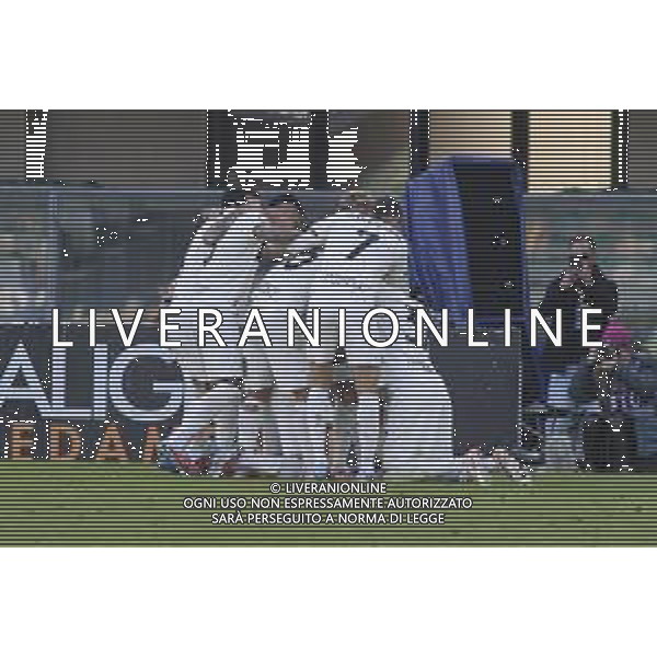Matteo Pellegrino of Parma AC celebrates after scoring second goal during Hellas Verona FC vs Parma Calcio FC, 12° Serie A Enilive 2025-26 game at Marcantonio Bentegodi stadium in Verona (VR), Italy, on November 23, 2025. (Photo by Davide Casentini) AG ALDO LIVERANI SAS