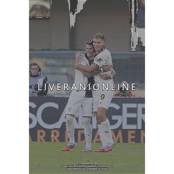 Matteo Pellegrino of Parma AC celebrates after scoring second goal during Hellas Verona FC vs Parma Calcio FC, 12° Serie A Enilive 2025-26 game at Marcantonio Bentegodi stadium in Verona (VR), Italy, on November 23, 2025. (Photo by Davide Casentini) AG ALDO LIVERANI SAS