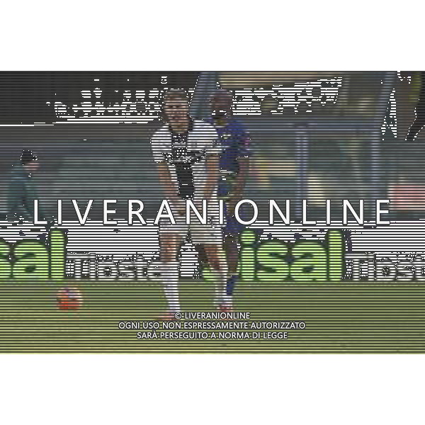 Matteo Pellegrino of Parma AC celebrate the victory at the end of Hellas Verona FC vs Parma Calcio FC, 12° Serie A Enilive 2025-26 game at Marcantonio Bentegodi stadium in Verona (VR), Italy, on November 23, 2025. (Photo by Davide Casentini) AG ALDO LIVERANI SAS