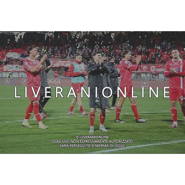 TVRCOR Monza vs Cesena – Serie B Monza 23-11-2025 U-Power Stadium Monza vs Cesena Campionato Serie BKT - 13a giornata foto Roberta Corradin/Agenzia Aldo Liverani sas nella foto esultanza Monza a fine partita dopo la vittoria ©TVRCOR Corradin Roberta - AGENZIA ALDO LIVERANI SAS