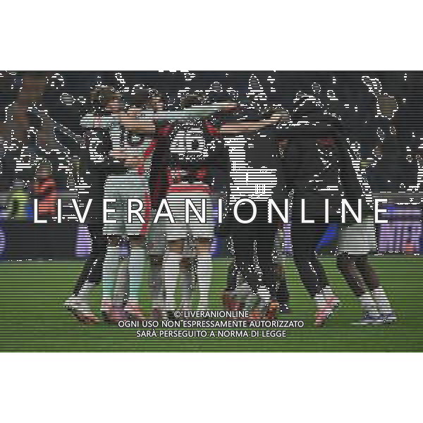 Inter vs Milan nella foto esultanza finale Milan Milano 23-11-2025 Stadio Giuseppe Meazza - San Siro Inter vs Milan Campionato Serie A Enilive - 12a giornata foto Roberto Garavaglia/Agenzia Aldo Liverani sas