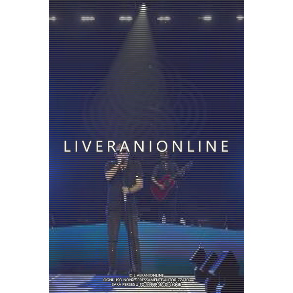Roma 23 Novembre 2025 I Moda’ dal vivo al Palazzo dello Sport di Roma durante il loro ‘La notte dei Romantici Tour 2025’ Nella Foto: Francesco ‘Kekko’ Silvestre Foto Credit: Andrea Bracaglia- AGENZIA ALDO LIVERANI SAS