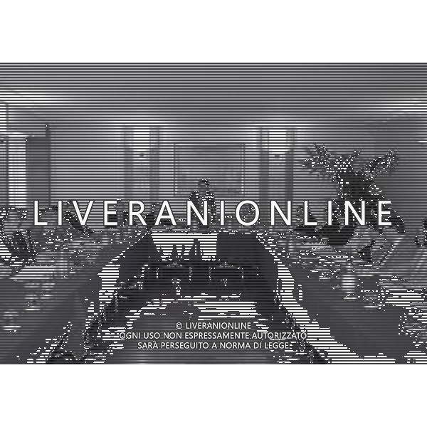 NEG-1995 MILANO IL PRESIDENTE DELL\'INTER MASSIMO MORATTI PRESIEDE UNA RIUNIONE CON GLI INTER CLUB A MILANO NELL\'ANNO 1995 AG ALDO LIVERANI SAS