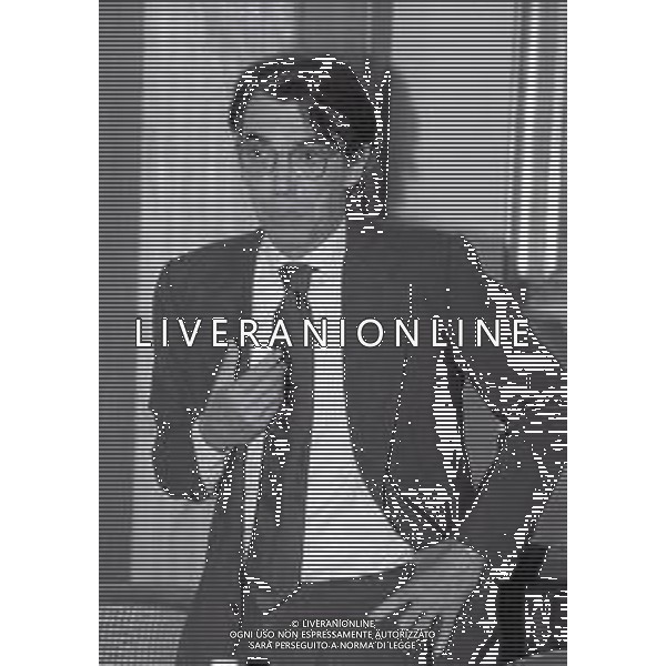 NEG-1995 MILANO IL PRESIDENTE DELL\'INTER MASSIMO MORATTI PRESIEDE UNA RIUNIONE CON GLI INTER CLUB A MILANO NELL\'ANNO 1995 AG ALDO LIVERANI SAS