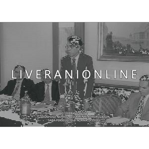 NEG-1995 MILANO IL PRESIDENTE DELL\'INTER MASSIMO MORATTI PRESIEDE UNA RIUNIONE CON GLI INTER CLUB A MILANO NELL\'ANNO 1995 AG ALDO LIVERANI SAS