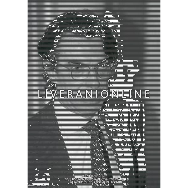 NEG-1995 MILANO IL PRESIDENTE DELL\'INTER MASSIMO MORATTI PRESIEDE UNA RIUNIONE CON GLI INTER CLUB A MILANO NELL\'ANNO 1995 AG ALDO LIVERANI SAS