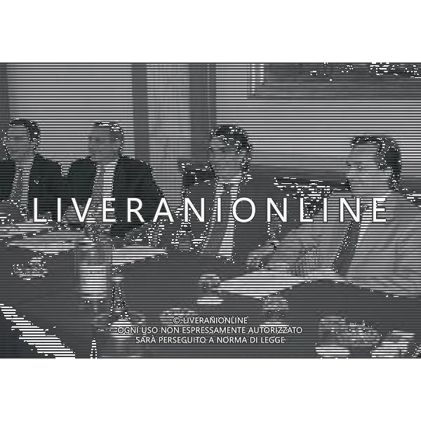 NEG-1995 MILANO IL PRESIDENTE DELL\'INTER MASSIMO MORATTI PRESIEDE UNA RIUNIONE CON GLI INTER CLUB A MILANO NELL\'ANNO 1995 AG ALDO LIVERANI SAS