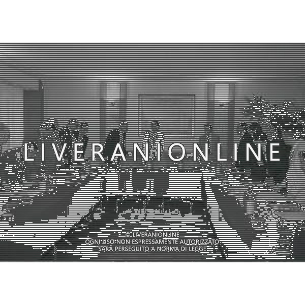 NEG-1995 MILANO IL PRESIDENTE DELL\'INTER MASSIMO MORATTI PRESIEDE UNA RIUNIONE CON GLI INTER CLUB A MILANO NELL\'ANNO 1995 AG ALDO LIVERANI SAS