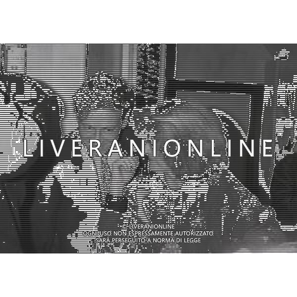 NEG- APPIANO GENTILE- IL PRESIDENTE DELL\'INTER MASSIMO MORATTI INTERVIENE AL NATALE DELLE GIOVANILI DELL\'INTER NELL\'ANNO 1995 NELLA FOTO SANDRO SABATINI E SUSANNA WERMELINGER AG ALDO LIVERANI SAS