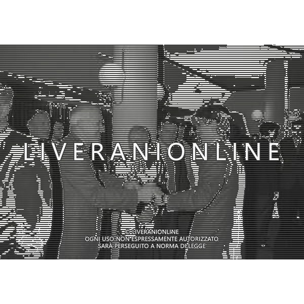 NEG- APPIANO GENTILE- IL PRESIDENTE DELL\'INTER MASSIMO MORATTI INTERVIENE AL NATALE DELLE GIOVANILI DELL\'INTER NELL\'ANNO 1995 NELLA FOTO MASSIMO MORATTI CON BENITO LORENZI AG ALDO LIVERANI SAS