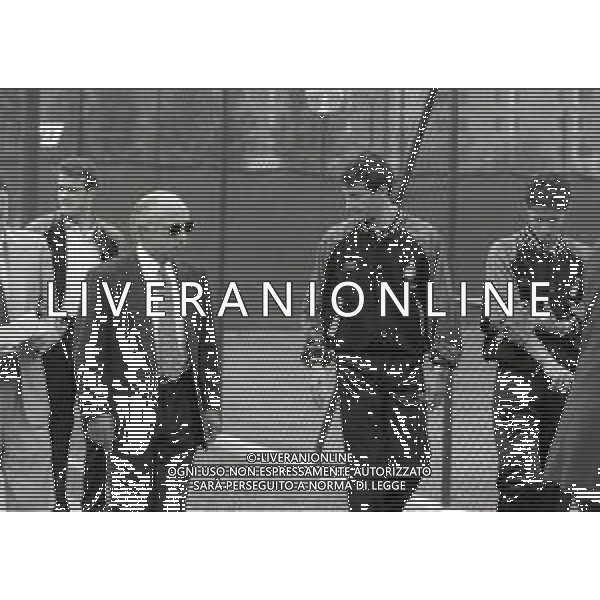 NEG--1995-1996 MILANO RADUNO INTER ALL\'HARBOUR CLUB NELLA FOTO OTTAVIO BIANCHI CON MAURIZIO GANZ E BENITO CARBONE AG ALDO LIVERNI SAS