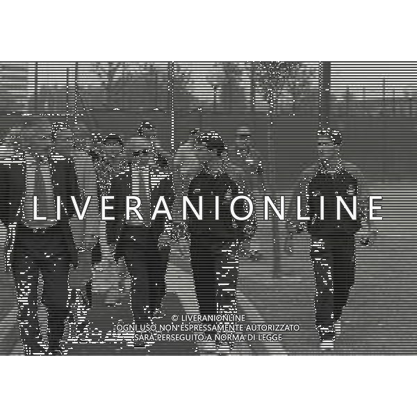 NEG--1995-1996 MILANO RADUNO INTER ALL\'HARBOUR CLUB NELLA FOTO LUCIANO CASTELLINI OTTAVIO BIANCHI CON MAURIZIO GANZ E BENITO CARBONE AG ALDO LIVERNI SAS