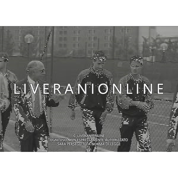 NEG--1995-1996 MILANO RADUNO INTER ALL\'HARBOUR CLUB NELLA FOTO OTTAVIO BIANCHI CON MAURIZIO GANZ E BENITO CARBONE AG ALDO LIVERNI SAS