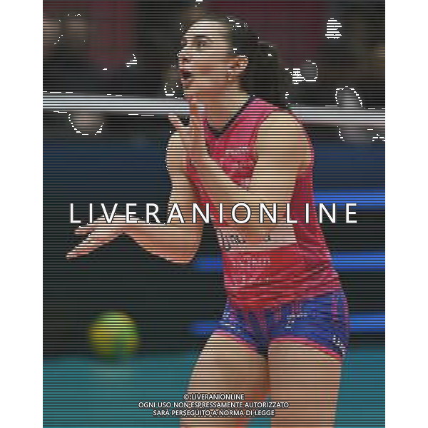 TVRG Milano vs Olympiacos nella foto Juliette Gelin (Vero Volley Milano) Monza 26-11-2025 Opiquad Arena Numia Vero Volley Milano vs Olympiacos Pireo CEV Champions League - Pool C 1a giornata foto Roberto Garavaglia/Agenzia Aldo Liverani sas